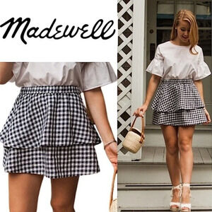 NEW, Madewell, Gingham Tier Mini Skirt